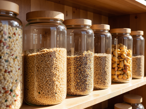 干货调料展示,各种包装精美的干货调料整齐排列在货架上